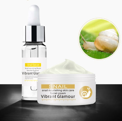 Vibrant Glamour Snail Facial Cream und Serum, Nahaufnahme